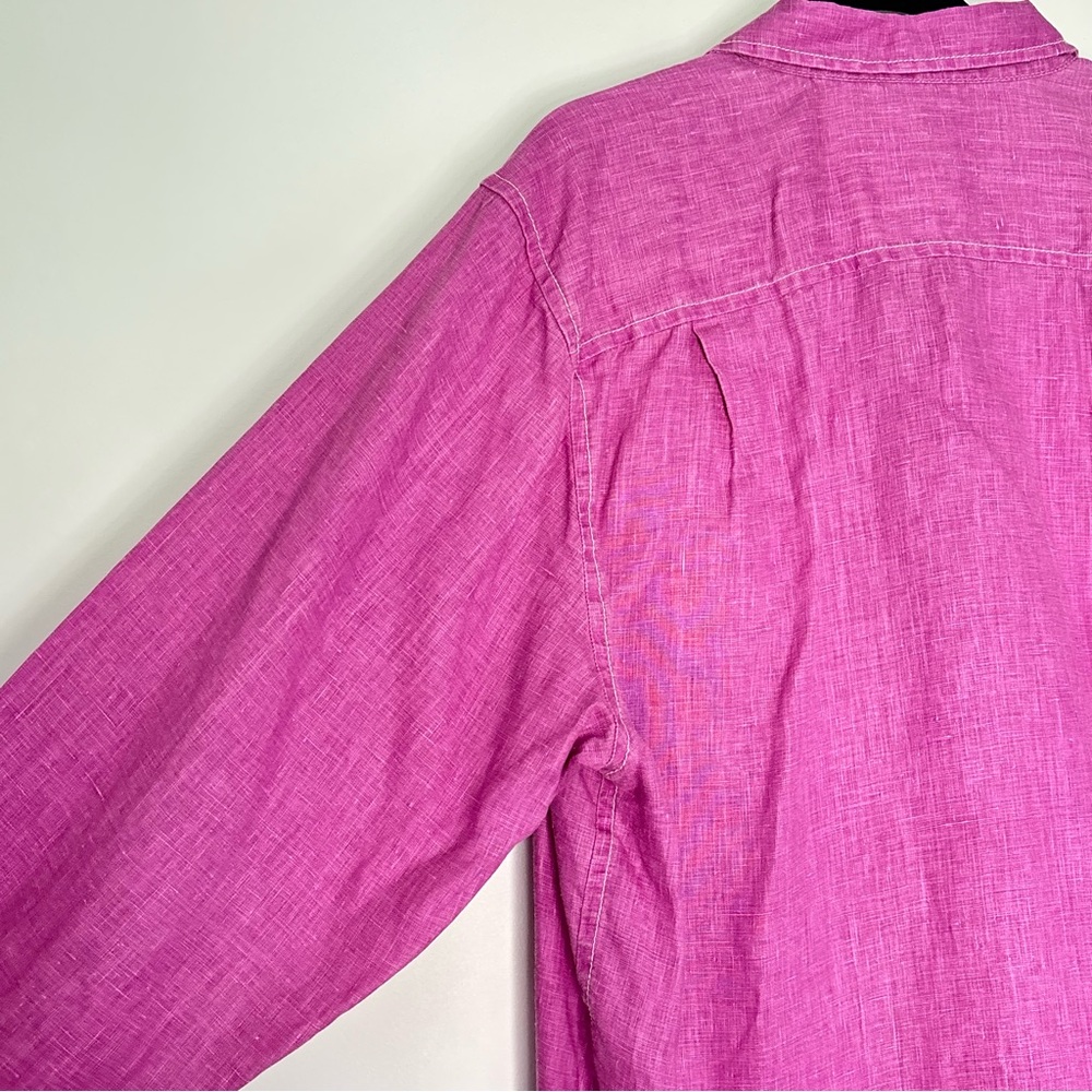 Tommy Bahama Men's 100% Linen Casual Purple Button Down Shirt Size Large - Picture 14 of 16